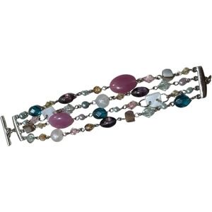 Vintage Cookie Lee Multi faceted Stones bracelet‎